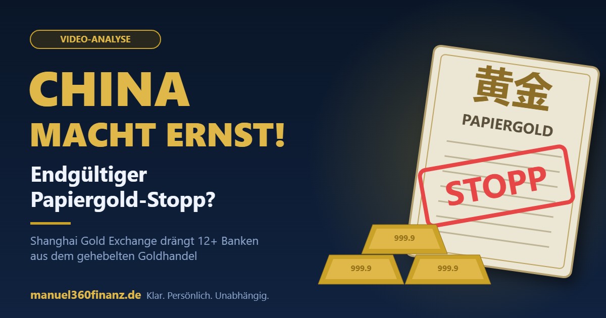 China stoppt Papiergold – Shanghai Gold Exchange drängt Banken aus dem gehebelten Goldhandel