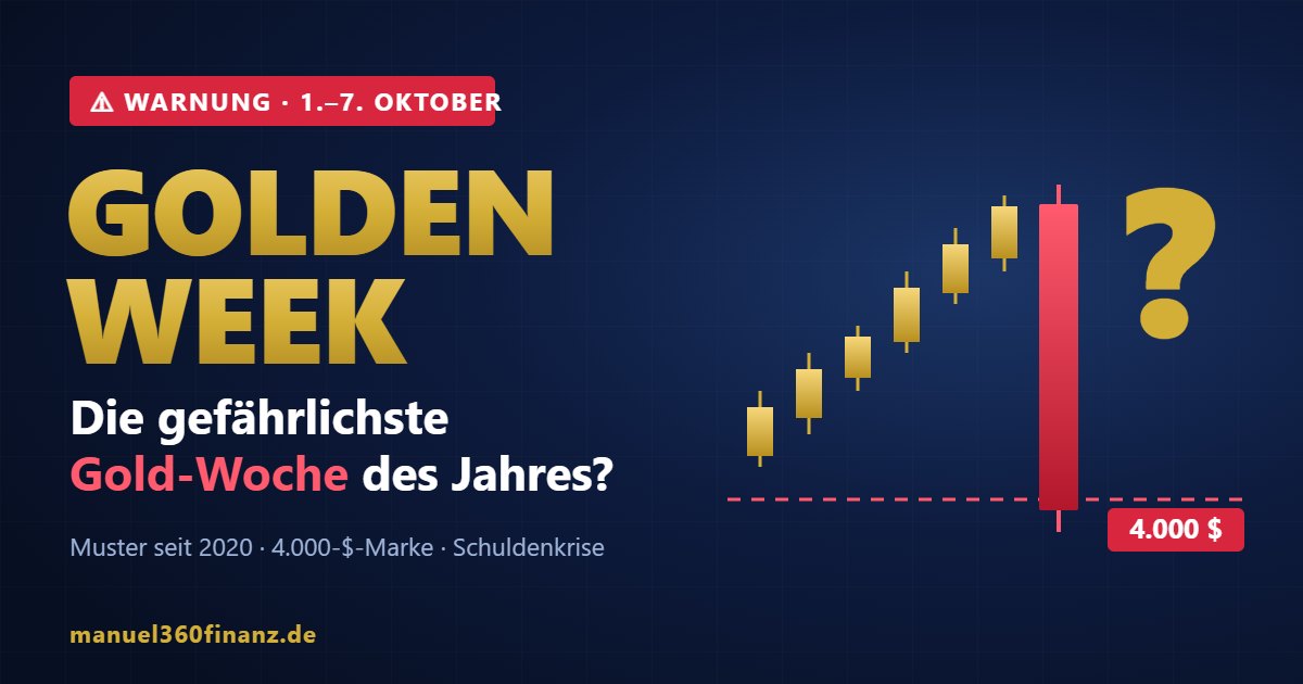 Golden Week in China – droht dem Goldpreis ein Rücksetzer unter 4.000 US-Dollar?